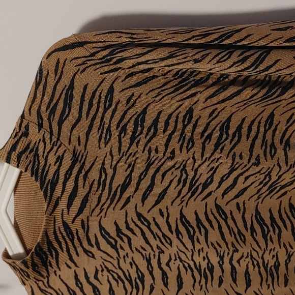 Nina Charles For Casper US S Leopard Print 100% Silk Blouse - Vintage - Picture 3 of 8